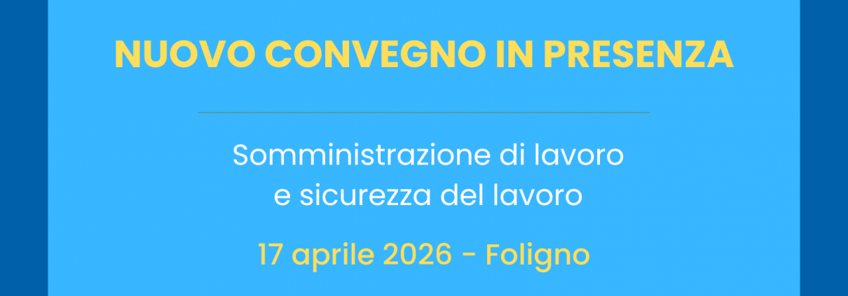 convegno in presenza a Foligno (PG) il 17 aprile 2026