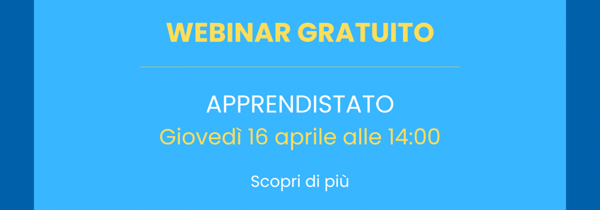 webinar sull'apprendistato giovedì 16 aprile con Smart Skills Center