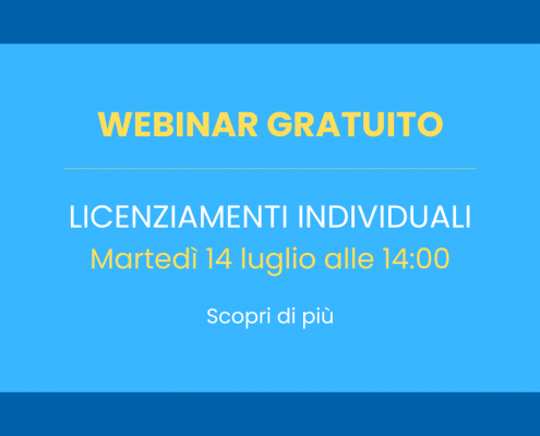 webinar 14 luglio - Licenziamenti individuali