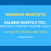 webinar 19 ottobre 2026 Salario giusto e TEC: retribuzione e contrattazione collettiva