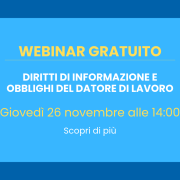 webinar 26 novembre 2026 - Diritti di informazione e obblighi del datore di lavoro