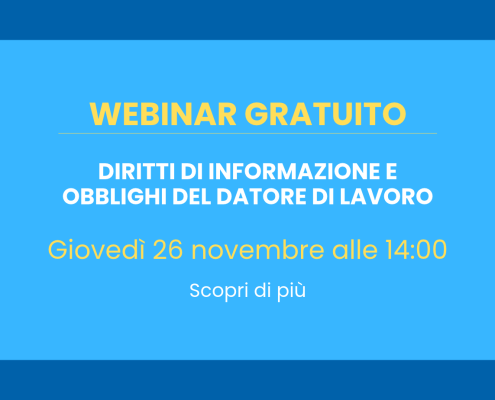 webinar 26 novembre 2026 - Diritti di informazione e obblighi del datore di lavoro